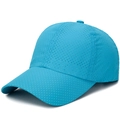 Breathable bright blue quick-dry baseball cap with laser-cut mesh for outdoor sports - Adjustable / Lake Blue
