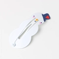 Cute snowman cartoon BB hair clip with white metal finish and heart detail for girls - Snowman