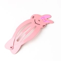 Pink cartoon rabbit metal BB hair clip for children featuring a cute bunny face pattern - Rabbit