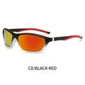Sport sunglasses with black red gradient frame and red mirrored lenses for cycling - Gradual Black Frame Red Mirrored