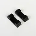 Coppia di basi rettangolari nere opache in plastica con fessura a U per vetrina a sospensione - Base lunga / Nero