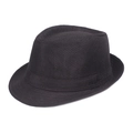Classic black woven straw fedora hat for men featuring breathable sun protection for outdoors - One Size 58cm / Black