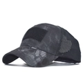 Tactical python camouflage mesh cap with velcro front patch and breathable panels - Adjustable / Dark Camo(7)