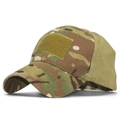 Close-up of tactical camo mesh cap with hook and loop patch for outdoor sports - Adjustable / Jungle Camo(3)