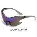 Occhiali da sole punk Y2K con montatura grigia e lenti a specchio grigio-blu - Montatura Grigia Lenti Blu Grigio (C9)
