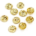 Set of 10 golden glitter resin dome cabochon beads for handmade jewelry accessories - No.4 Gold (10mm Square Sequins)