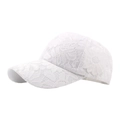Berretto da baseball da donna in pizzo bianco con ricami floreali per uno stile elegante - Regolabile / Bianco