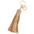 Modischer Schlüsselanhänger mit Lederquaste und Zinklegierungsring für Handtaschen - 20cm / Gold