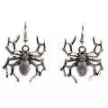 Orecchini a goccia a ragno vintage gotici in argento antico per Halloween - Ragno / Argento Antico
