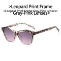 Gafas de sol ojo de gato con montura de leopardo carey y lentes de degradado rosa-púrpura - Montura Leopardo Lentes Rosa Gris