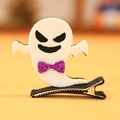 Simpatica molletta per capelli fantasma bianco con fiocco glitter viola per Halloween - Fantasma