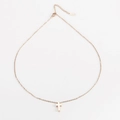 Minimalistische roségouden kruis ketting van titanium staal met K18 stempel en karabijn - Roségoud