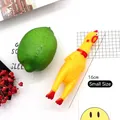 Classic small 16cm yellow screaming chicken rubber squeaky toy for stress relief - 16cm / Small