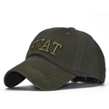 Cappellino tattico verde militare in cotone con ricamo SWAT in rilievo per outdoor - Regolabile / Verde Militare