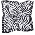 Elegant black and white wave pattern square neck scarf with premium satin finish - Black and White Wave Texture (Style 18)