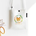 Borsa a tracolla in tela bianca con stampa cervo cartoon e testo NICE TO MEET YOU - Cervo