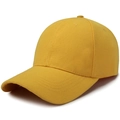 Classic bright yellow cotton twill six-panel baseball cap with adjustable strap - Yellow