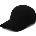 Classic black baseball cap in high-quality twill cotton with six-panel construction - Black