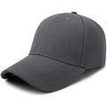 Deep grey cotton twill baseball cap with six-panel design and curved brim detail - Dark Gray