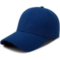 Classic navy blue cotton baseball cap with adjustable six-panel design and curved brim - Sapphire Blue