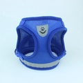 Royal blue breathable mesh dog harness with reflective safety strips for medium small dogs - L / Blue