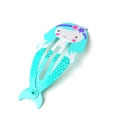 Detalle de horquilla metálica BB con un lindo diseño de sirena de dibujos animados azul - Sirena Verde