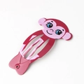 Cute purple monkey cartoon hair clip for children with a colorful enamel finish - Monkey