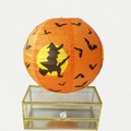 Halloween orange paper lantern with witch and bat silhouette for spooky party decoration - 10 inch (25cm) / Orange Witch Without Tassels