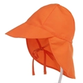 Kids orange sun hat with neck flap and wide brim for outdoor UV protection - Orange
