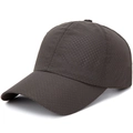 Quick-dry mesh baseball cap in dark charcoal grey featuring laser-cut breathable holes - Adjustable / Army Green