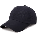 Dark blue breathable mesh baseball cap with laser-cut ventilation holes and curved brim - Adjustable / Navy Blue