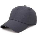 Unisex dark grey breathable quick-dry mesh sun hat with laser-perforated holes - Adjustable / Dark Gray