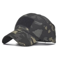 Cappellino tattico mimetico nero e grigio con area velcro frontale per patch e distintivi - Regolabile / Mimetico Nero Grigio(3)