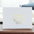 Weiße Grußkarte mit goldener thank you so much Prägung und edlem Pflanzenmuster - Vielen Dank Bronzierte Grußkarte (371-B)
