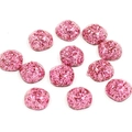 Pink resin pendants with glitter finish for DIY jewelry and craft making - No.6 Pink (10mm Square Sequins)