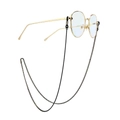 Cordino per occhiali a catena nera alla moda con montatura d'oro su sfondo bianco - Stile Sottile Catena di Metallo / Nero