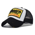 Cappello trucker Western nero e giallo con ricamo 3D e rete traspirante posteriore - Nero