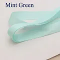 Sparkling rhinestone wedding belt featuring a mint green ribbed polyester ribbon band - Mint Green