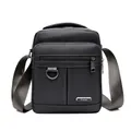 Borsa a tracolla da uomo in tessuto oxford nero impermeabile con tracolla regolabile - Grigio / 13"