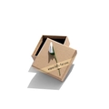 Square kraft paper jewelry gift box with calla lily and Especially For You ribbon - Large Kraft Necklace Box (With White Calla Lily)