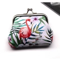 Flamingo and tropical floral print coin purse with vintage silver kiss-lock buckle - Flamingo Pattern 6