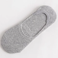 Calcetines invisibles de algodón para hombre en gris claro con silicona antideslizante - Talla única / Corte bajo / Gris claro