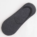 Chaussettes invisibles homme en coton gris anthracite avec talon antidérapant siliconé - Taille unique / Échancré / Gris clair