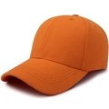 Classic orange cotton baseball cap in minimalist six-panel design for outdoor sports - Orange