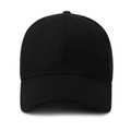 Klassische schwarze Baseballkappe aus Baumwolle mit gebogener Krempe für Sport und Sonnenschutz - Verstellbar / Schwarz