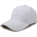 Classic white cotton twill baseball cap with six-panel design and curved brim for sun protection - White