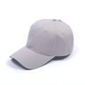 Unisex light gray baseball cap with classic six-panel design and curved sun visor - Gray