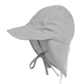 Grey children's sun hat with neck flap and breathable mesh fabric for outdoor protection - Gray