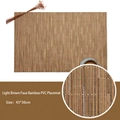 Light brown PVC placemat 45x30cm with bamboo texture finish for dining table - Light Brown Bamboo Texture