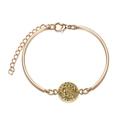 Rose gold round bracelet with druzy stone crystal and adjustable lobster clasp chain - KC Gold + Gold Druzy